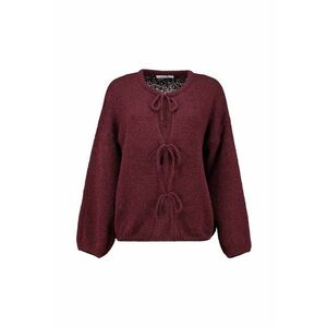 Cardigan cu prindere cu snururi - Visiniu imagine