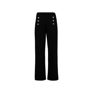 Pantaloni uni cu nasturi decorativi - Auriu/Negru imagine