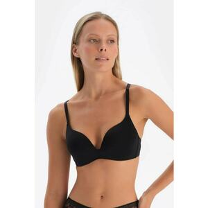 Sutien cu burete si decolteu adanc - Negru imagine