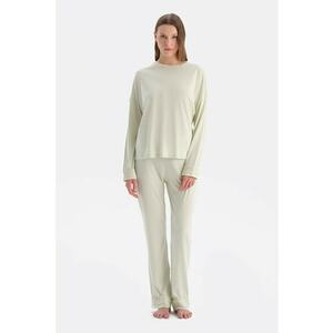 Pijama uni din amestec de modal - Verde fistic imagine