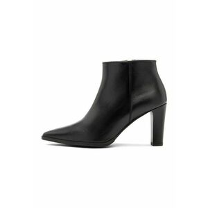 Botine ascutite din piele - cu toc clasic - Negru imagine