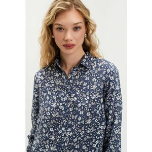Bluza vaporoasa cu maneci raglan - Albastru inchis/Alb murdar imagine