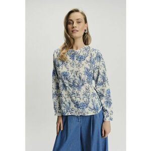 Bluza regular fit cu imprimeu floral - Albastru lavanda/Alb murdar imagine