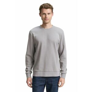 Bluza de trening cu decolteu la baza gatului si model uni - Gri imagine