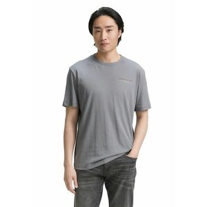 Tricou regular fit cu decolteu la baza gatului - Gri imagine