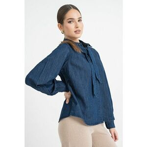 Camasa de denim cu funda - Albastru inchis imagine
