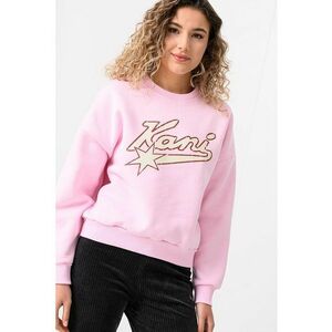 Bluza de trening cu decolteu la baza gatului si maneci cazute Varsity Star - Visiniu/Roz pal/Crem imagine