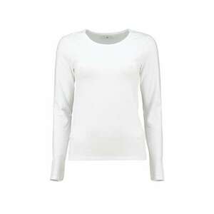 Bluza din amestec de bumbac cu decolteu rotund - Alb/Alb murdar imagine