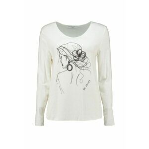 Bluza cu imprimeu grafic - Alb fildes/Negru imagine
