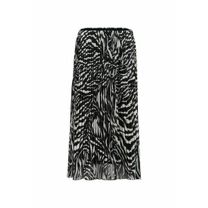 Fusta midi cu pliuri - Alb/Negru stins imagine