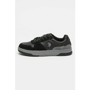Pantofi sport cu insertii din piele intoarsa - Negru imagine