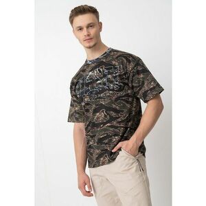 Tricou din bumbac cu logo si imprimeu camuflaj - Kaki inchis imagine