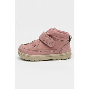 Pantofi de piele nabuc cu velcro - Roz prafuit imagine
