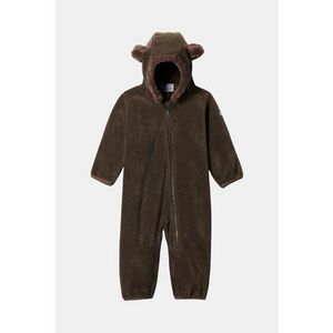Salopeta din fleece cu garnituri din blana sintetica Tiny Bear™ - Maro imagine