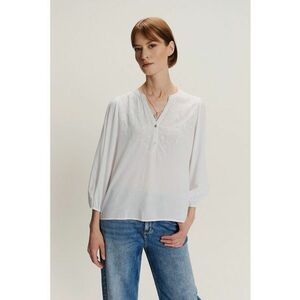 Bluza-tunica cu decolteu in V - Alb imagine