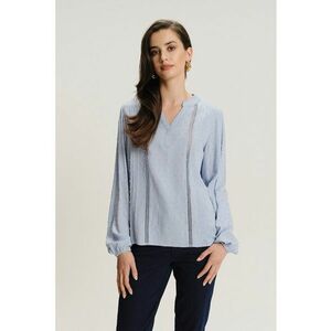 Bluza-tuica cu insertii crosetate - Albastru deschis imagine