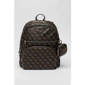 Rucsac de piele ecologica cu model logo - Negru/Maro camel imagine