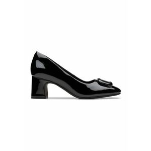 Pantofi de piele cu varf patrat Fernie - Negru imagine