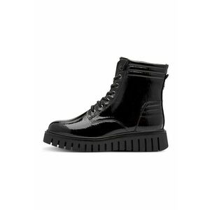 Ghete de piele lacuita cu fermoar - Negru imagine