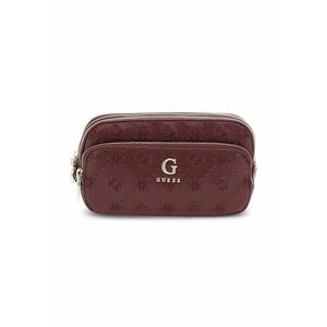 Portofel cu model monograma si fermoar - Visiniu imagine