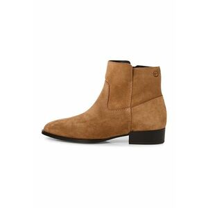 Ghete de piele intoarsa cu fermoar - Caramel imagine