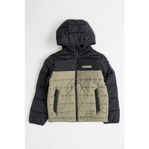 Geaca matlasata cu gluga - Negru/Verde sparanghel imagine