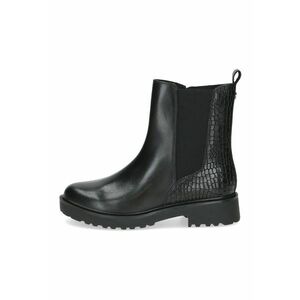 Ghete de piele cu segment textil - Negru imagine
