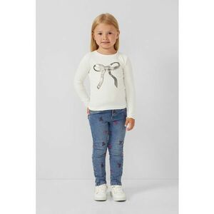 Bluza din amestec de bumbac cu imprimeu - Alb imagine