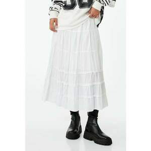 Fusta midi din bumbac - Alb imagine