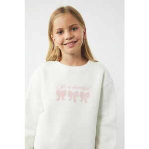 Bluza de trening din amestec de bumbac cu imprimeu grafic - Alb imagine