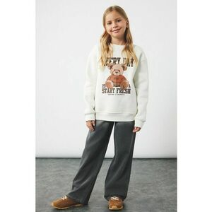 Bluza de trening regular fit cu imprimeu foto - Alb/Maro imagine