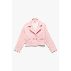 Jacheta din tuid cu nasturi - Roz deschis imagine