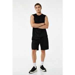 Pantaloni scurti cu talie elastica - Negru imagine