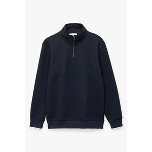 Bluza de trening cu aspect texturat si guler mediu - Bleumarin imagine