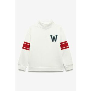 Bluza de trening din amestec de bumbac cu fenta cu fermoar - Alb imagine