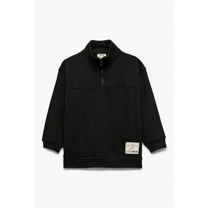 Bluza de trening cu fenta cu fermoar - Negru imagine
