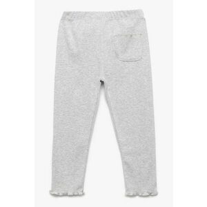 Pantaloni tricotati fin cu talie elastica - Gri deschis imagine