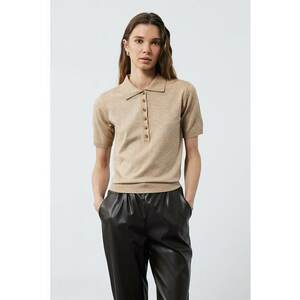 Tricou polo slim-fit cu model uni - Portocaliu pal imagine