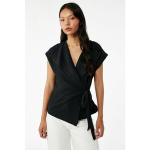 Tricou cu decolteu cache-coeur - Negru imagine