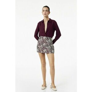 Fusta mini cu model - Rosu/Alb fildes imagine