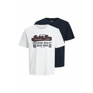 Set de tricouri din bumbac cu logo - 2 perechi - Alb/Bleumarin imagine