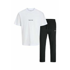 Set de tricou si pantaloni de trening - Alb/Negru imagine