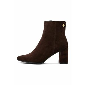 Botine de piele cu toc masiv - Visiniu imagine