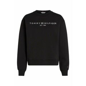 Bluza de trening cu imprimeu logo si decolteu la baza gatului - Alb/Negru imagine