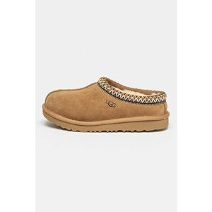 Papuci de casa din piele intoarsa cu broderie Tasman - Maro camel imagine