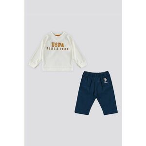 Set de bluza de trening si pantaloni de trening - 2 piese - Crem/Bleumarin imagine