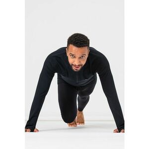Bluza cu fenta cu fermoar pentru alergare Midweight - Negru stins imagine