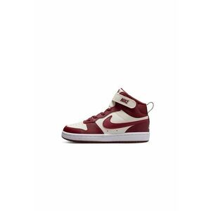 Pantofi sport mid-high cu insertii din piele Court Borough 2 - Visiniu/Alb fildes imagine