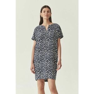 Rochie lejera cu animal print - Alb/Albastru ultramarin imagine