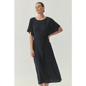 Rochie midi cu model texturat - Albastru ultramarin imagine